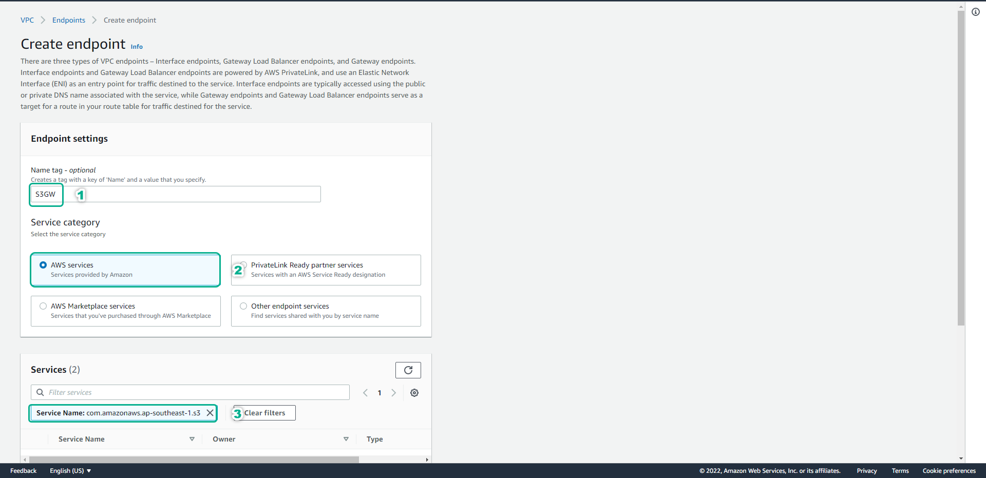 Create S3 Gateway endpoint WORK WITH AMAZON SYSTEM MANAGER SESSION MANAGER